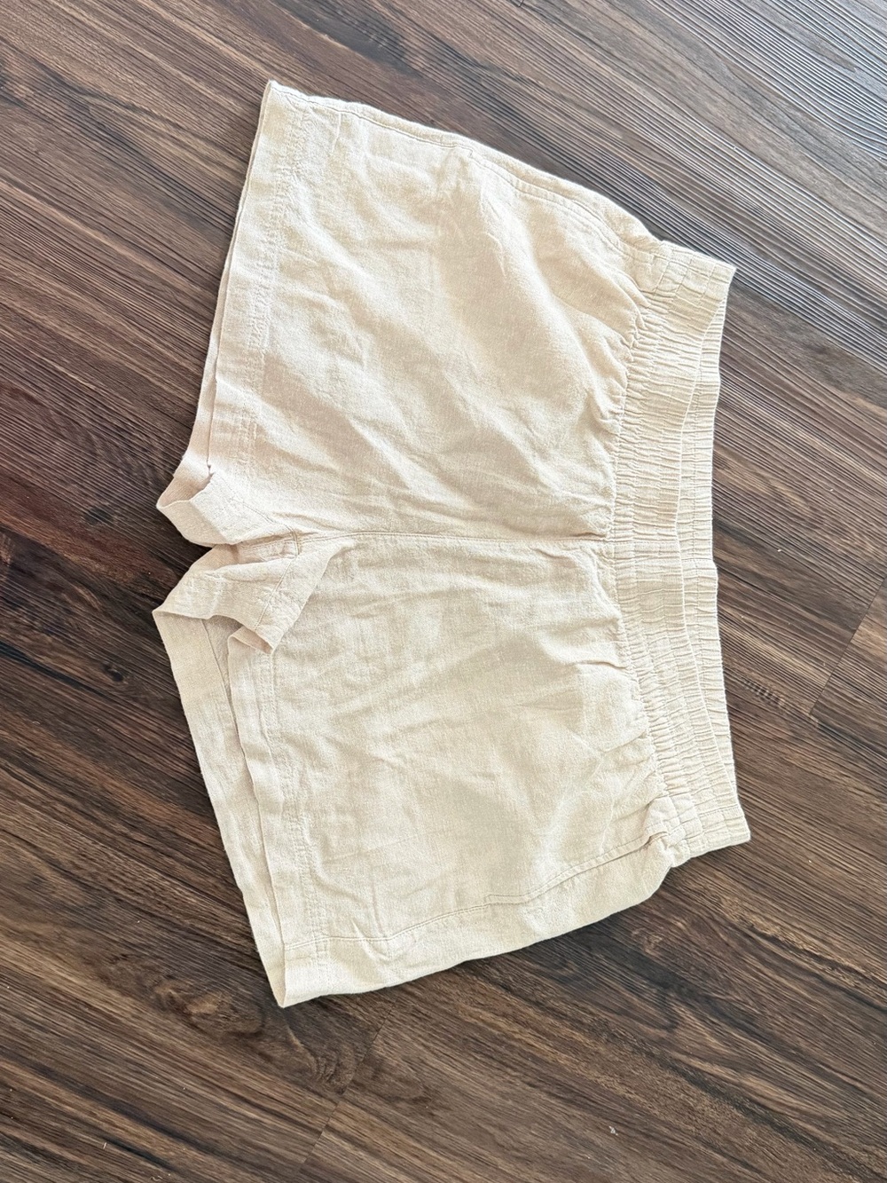 Old Navy Beige Elastic-Waist Casual Linen-Blend Shorts